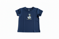 Navy blue t-shirt with a sailor duck graphic on a white background