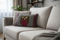 Decorative pillow with owl design on a textured surface